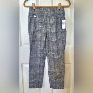 NWT New Premise Petite Bengaline Black White Slip-On Pants Women's Size PP